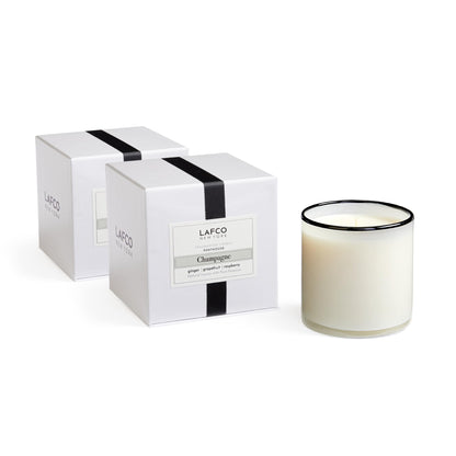 LAFCO New York Signature Candle Champagne – 15.5 oz, 2-Pack, 90-Hour Burn, Hand-Blown Glass Vessel, Made in USA