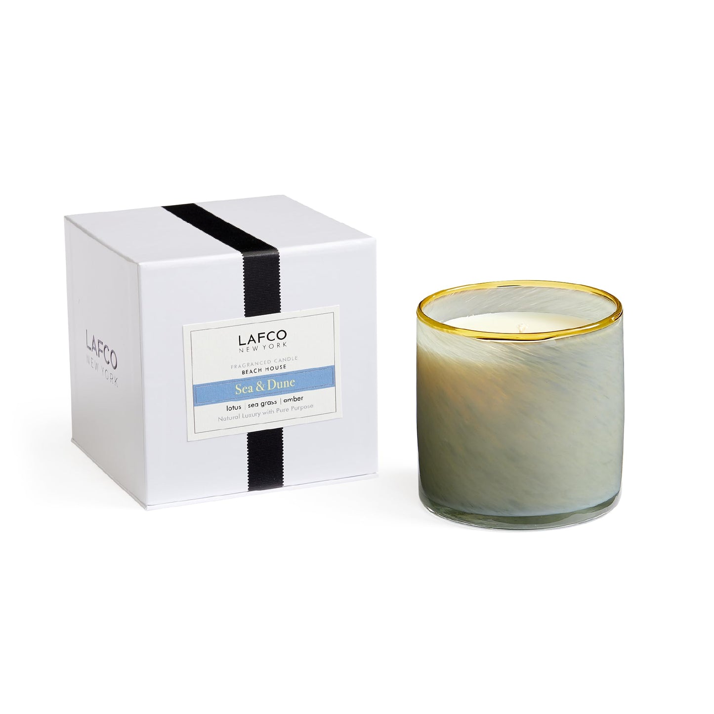 LAFCO New York Signature Candle Sea & Dune – 15.5 oz, 90-Hour Burn, Reusable Glass Vessel
