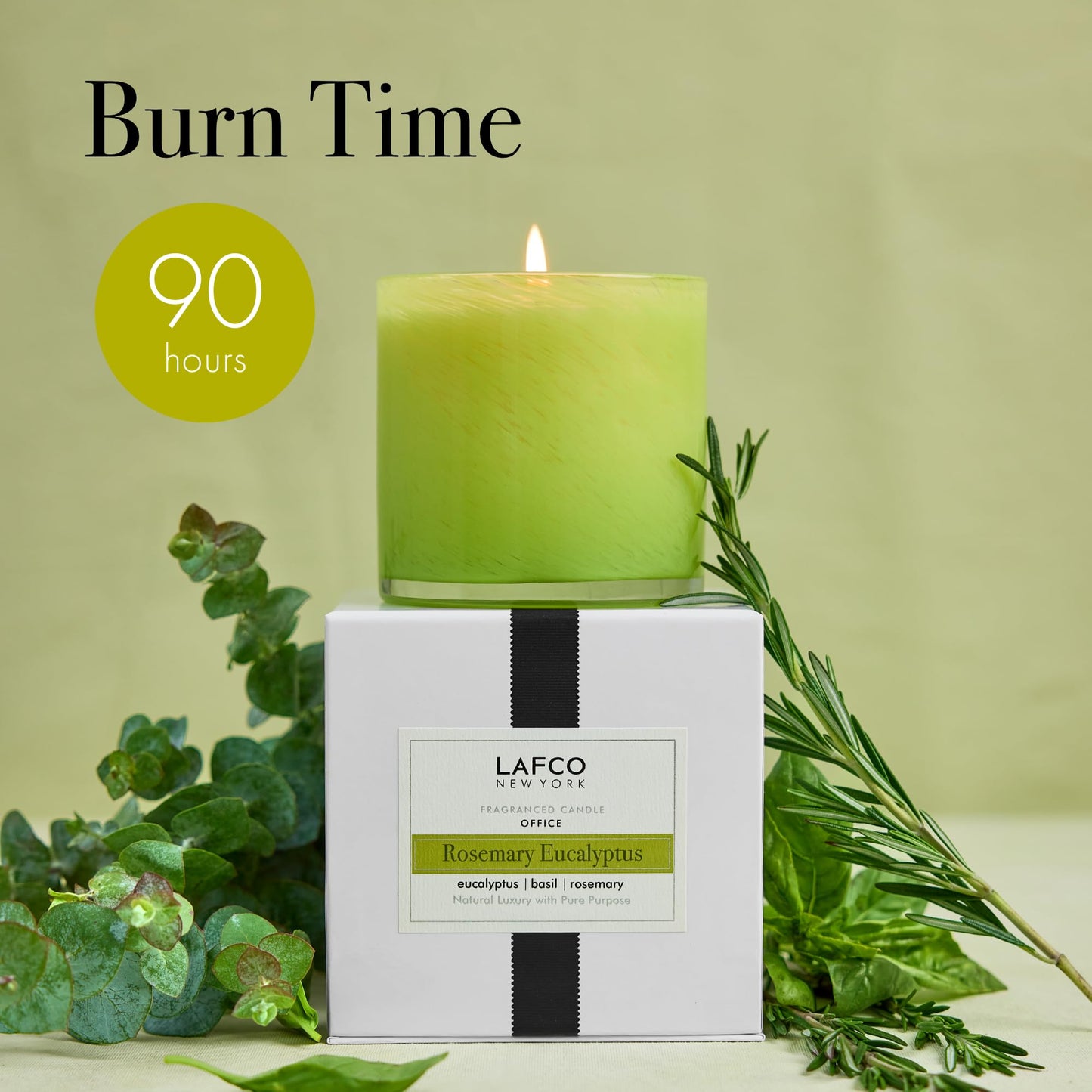 LAFCO New York Signature Candle – Rosemary Eucalyptus (15.5 oz, 90-Hour) | Made in USA