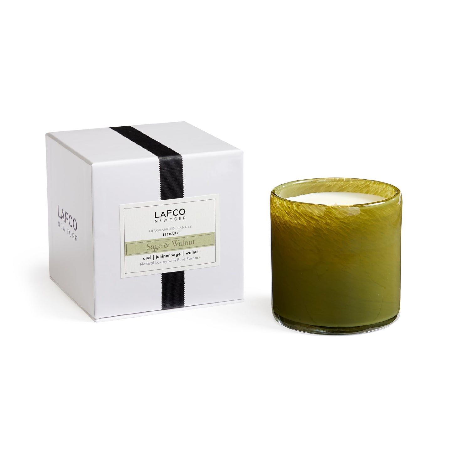LAFCO New York Signature Candle: Sage & Walnut – 15.5 oz, 90-Hour Burn