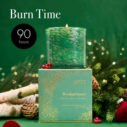 LAFCO New York Holiday Signature Candle – Woodland Spruce, 15.5 oz, 90-Hour Burn, Made in USA