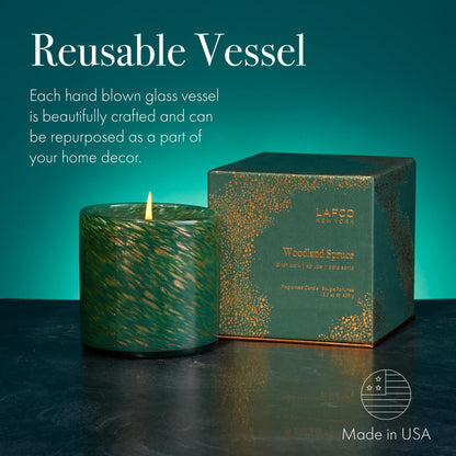 LAFCO New York Holiday Signature Candle – Woodland Spruce, 15.5 oz, 90-Hour Burn, Made in USA