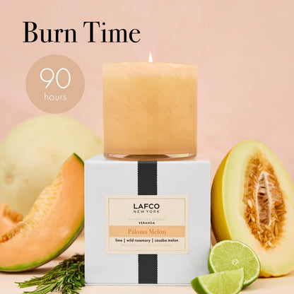 LAFCO New York Signature Candle Paloma Melon - 15.5 oz, 90-Hour Burn, Reusable Glass Vessel, Made in USA