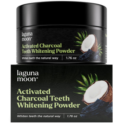 Lagunamoon Activated Charcoal Teeth Whitening Powder 50g – Coconut Charcoal, Safe for Gums
