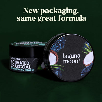Lagunamoon Activated Charcoal Teeth Whitening Powder 50g – Coconut Charcoal, Safe for Gums