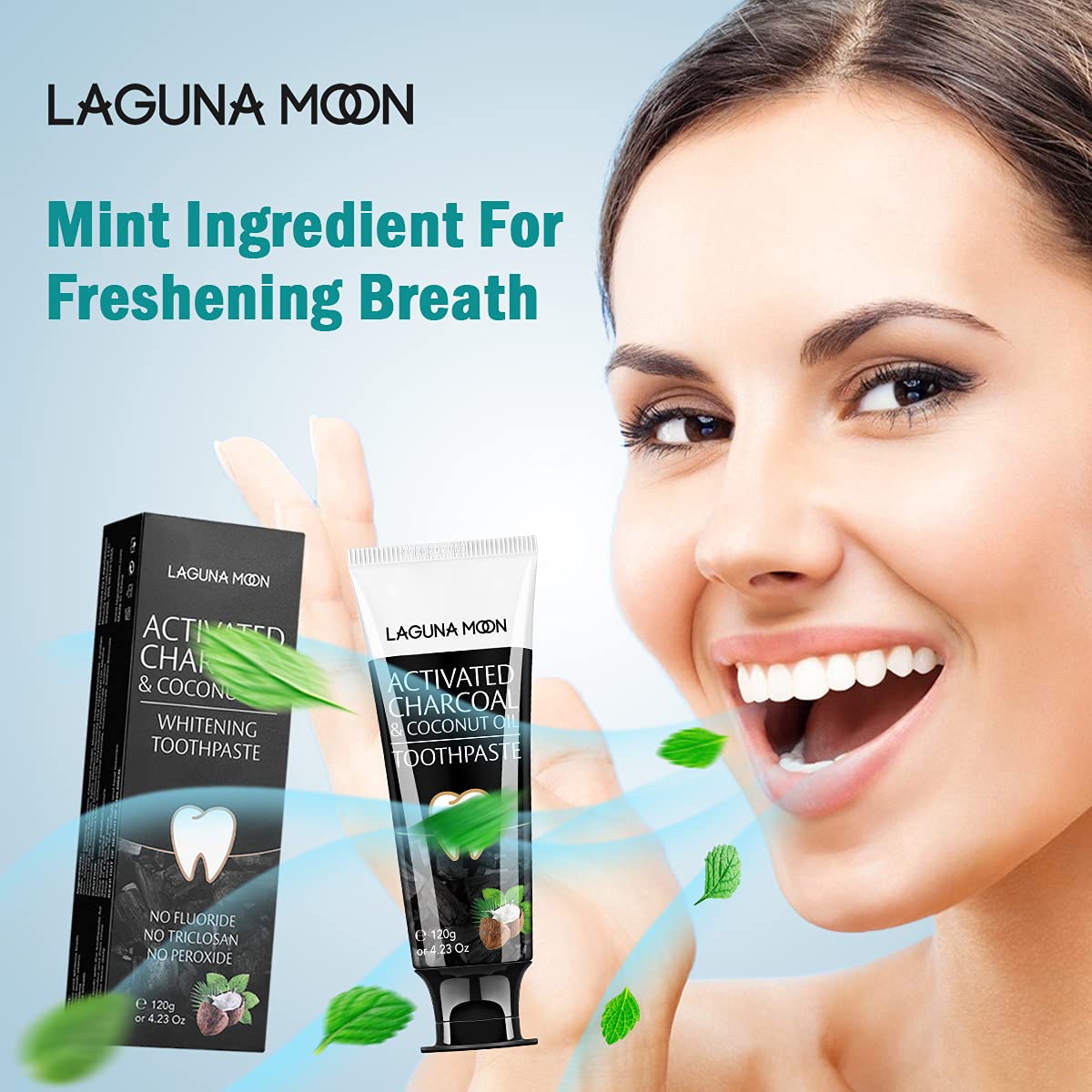 Lagunamoon Charcoal Toothpaste for Sensitive Teeth – No Peroxide