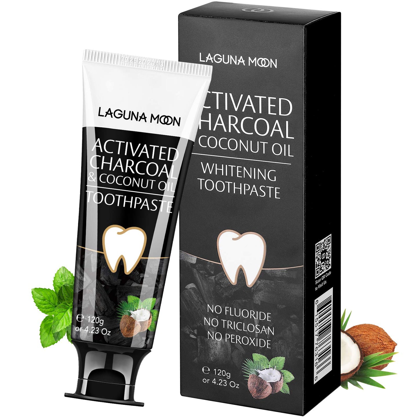 Lagunamoon Charcoal Toothpaste for Sensitive Teeth – No Peroxide