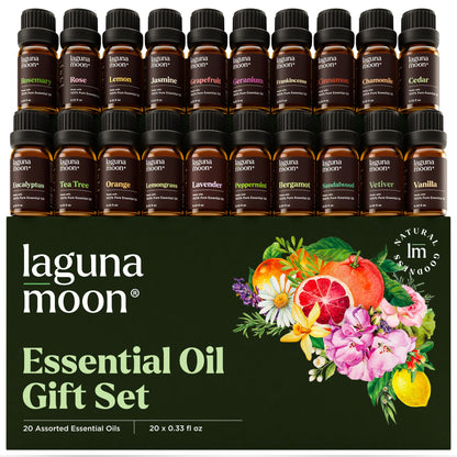 Lagunamoon Essential Oils Set - 20x 10ml Oils for Diffusers & Home