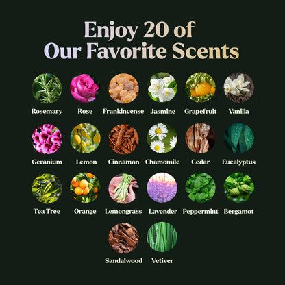 Lagunamoon Essential Oils Set - 20x 10ml Oils for Diffusers & Home