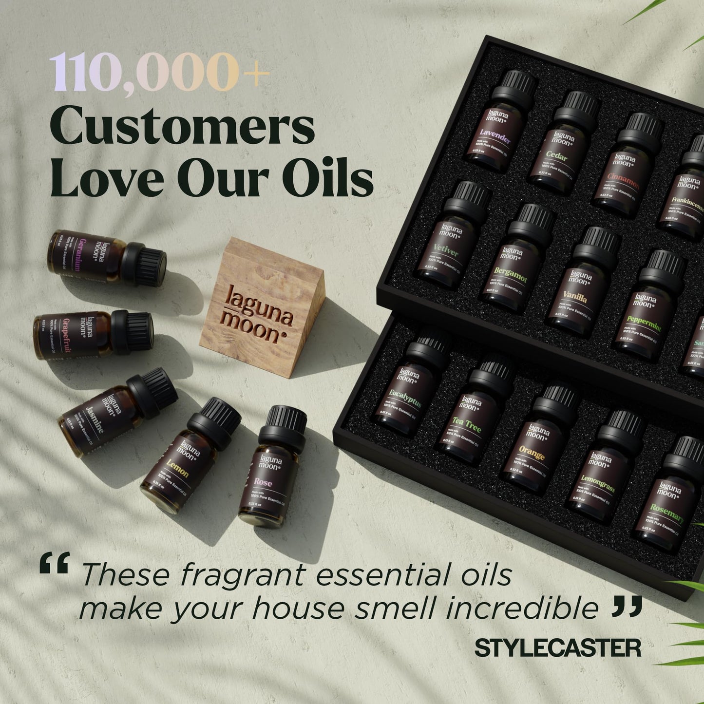 Lagunamoon Essential Oils Set - 20x 10ml Oils for Diffusers & Home