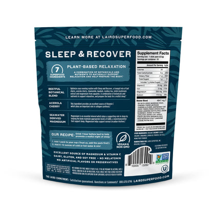 Laird Sleep & Recover Bedtime Drink Mix – Tart Cherry & Chamomile, 0.3 oz Pack of 10