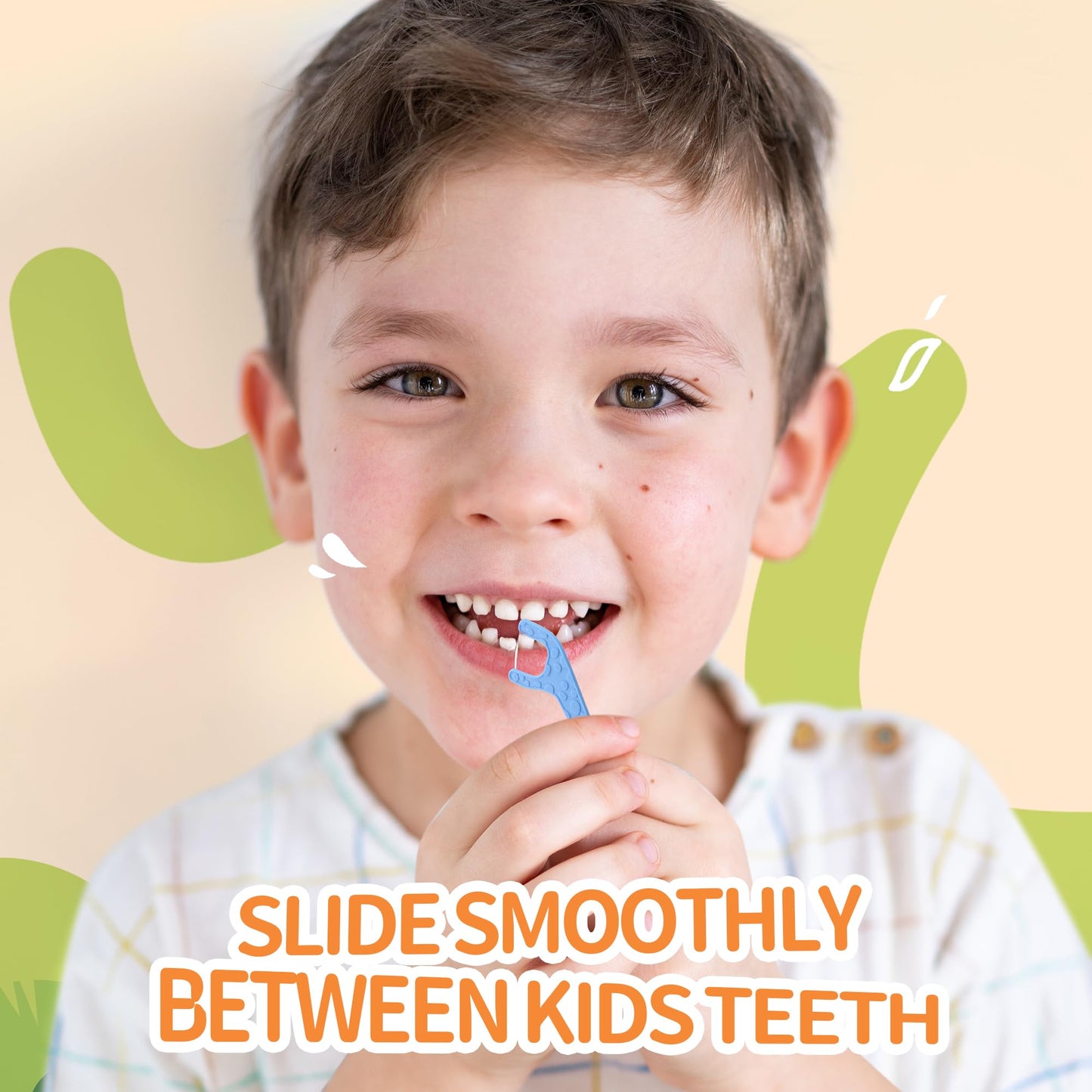 Lakeyface 200 Count Biodegradable Kids Flossers | Eco Friendly Plant-Based Floss Picks, Giraffe Design, No Fluoride, BPA Free