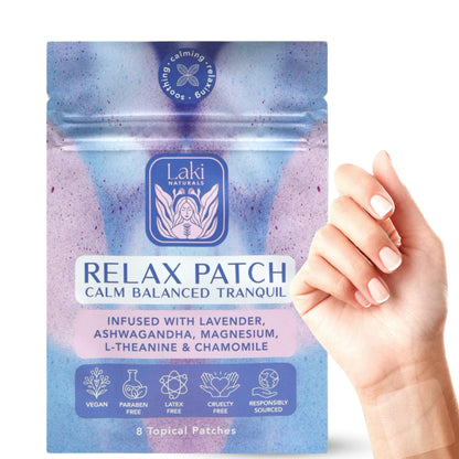 Laki Naturals Relax Patch (Pack of 8) – Natural Plant-Based Stress Relief & Sleep Support