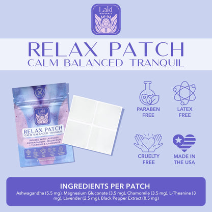 Laki Naturals Relax Patch (Pack of 8) – Natural Plant-Based Stress Relief & Sleep Support