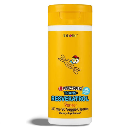 lalavita SuperYouth Trans-Resveratrol 300mg – 90 Veggie Capsules (90 Day) – Yeast Fermentation