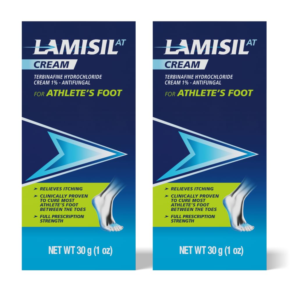 Lamisil 1 Week Athlete’s Foot Treatment – 2-Pack, Terbinafine 1% Cream (1 oz each)