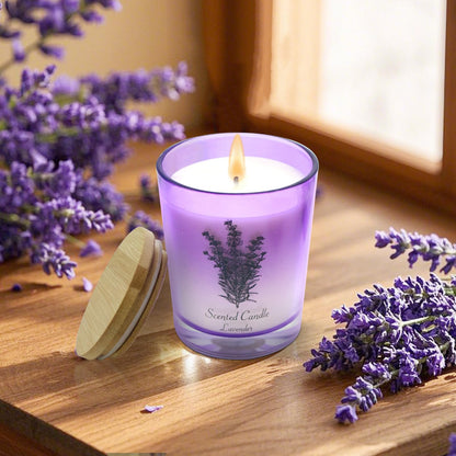 Lamway Lavender Soy Candle 8 oz — Aromatherapy, 45h Burn, Gift for Her