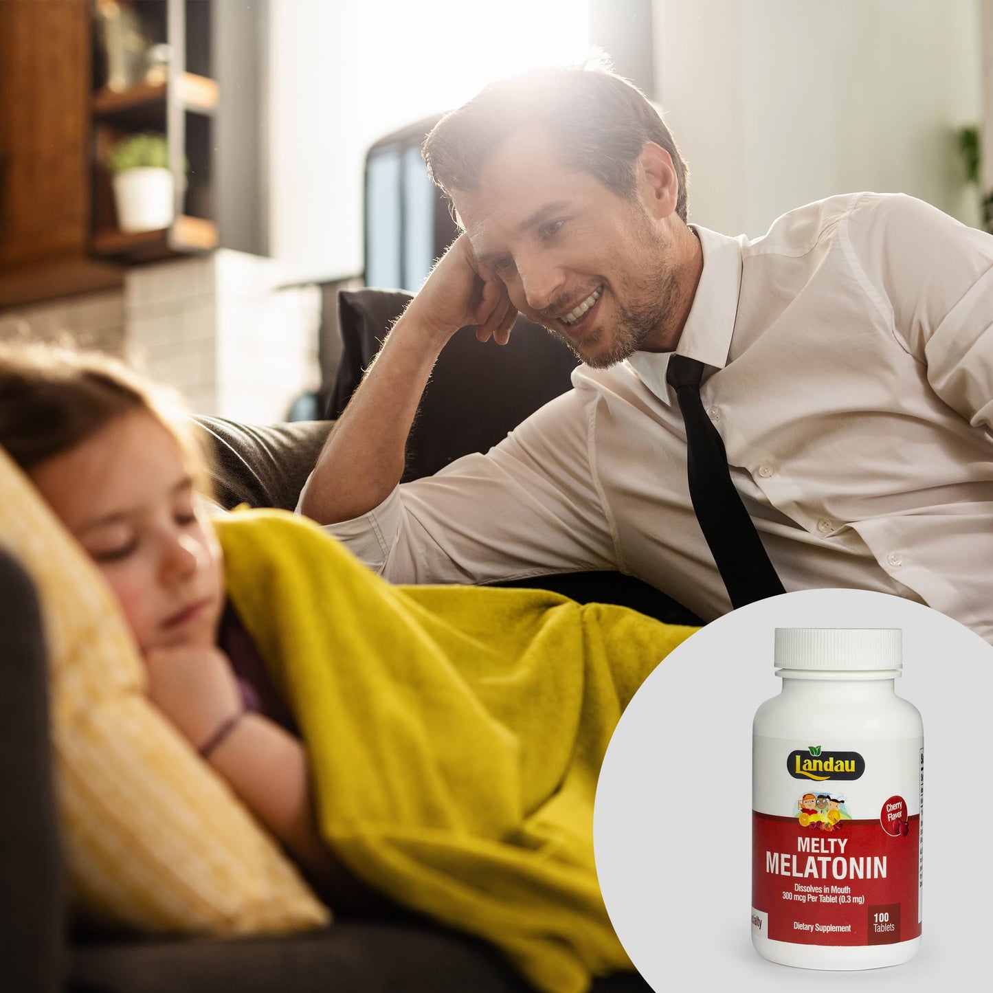 Landau Melty Melatonin 0.3mg (300mcg) Cherry – 250 Tablets | Made in USA, Kosher