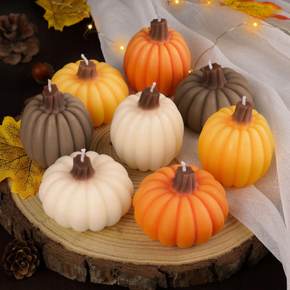Lanpn 8-Pack Fall Scented Candles Gift Set – Pumpkin Shaped Tealights