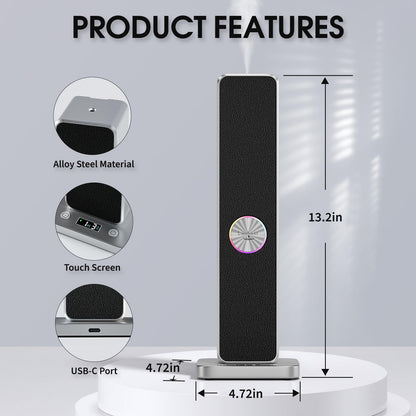 LANTIXIN Waterless Essential Oil Diffuser – Nano Atomization, Ultra-Quiet Plug-In Diffuser for Large Rooms (Silver)