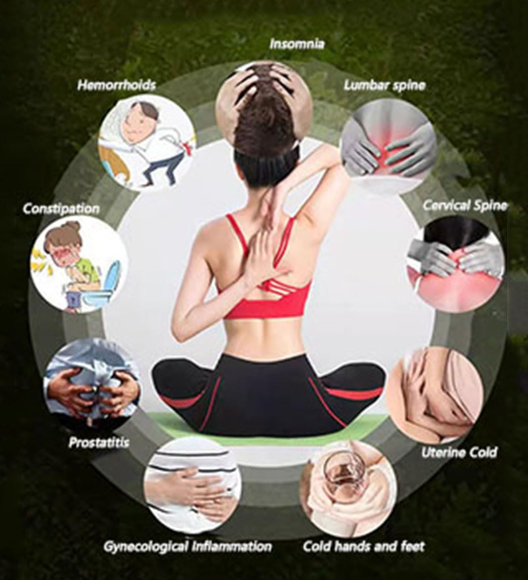 LANYANZI Smokeless Moxa Cone Burner Box – Wood Moxibustion Stool for Hips & Abdomen