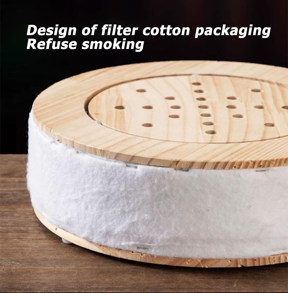 LANYANZI Smokeless Moxa Cone Burner Box – Wood Moxibustion Stool for Hips & Abdomen
