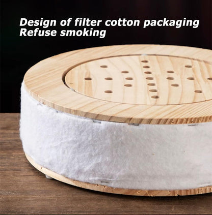 LANYANZI Smokeless Moxa Cone Burner Box – Wood Moxibustion Stool for Hips & Abdomen