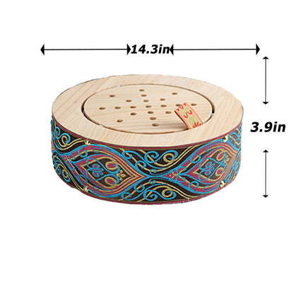 LANYANZI Smokeless Moxa Cone Burner Box – Wood Moxibustion Stool for Hips & Abdomen