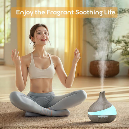 500ML Essential Oil Diffuser with Remote — 14-Color LED Night Light for Home Spa & Yoga
