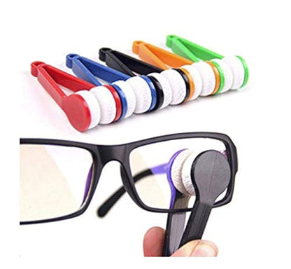 LASSUM 5 Pcs Mini Eyeglasses Cleaner Clips – Microfiber Spectacles Cleaning Tool