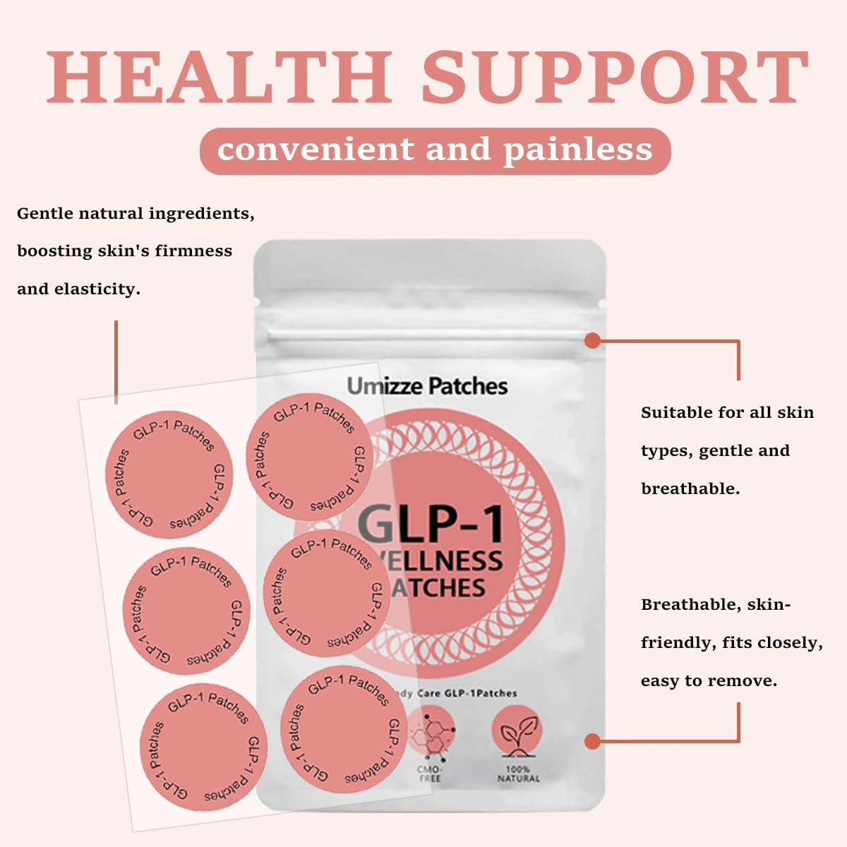 LastSweness GLP-1 Dopamine Patches & Body Care Patches Set – Vegan Mood & Motivation Support, Natural Formula, 2 Pack (60 Count)