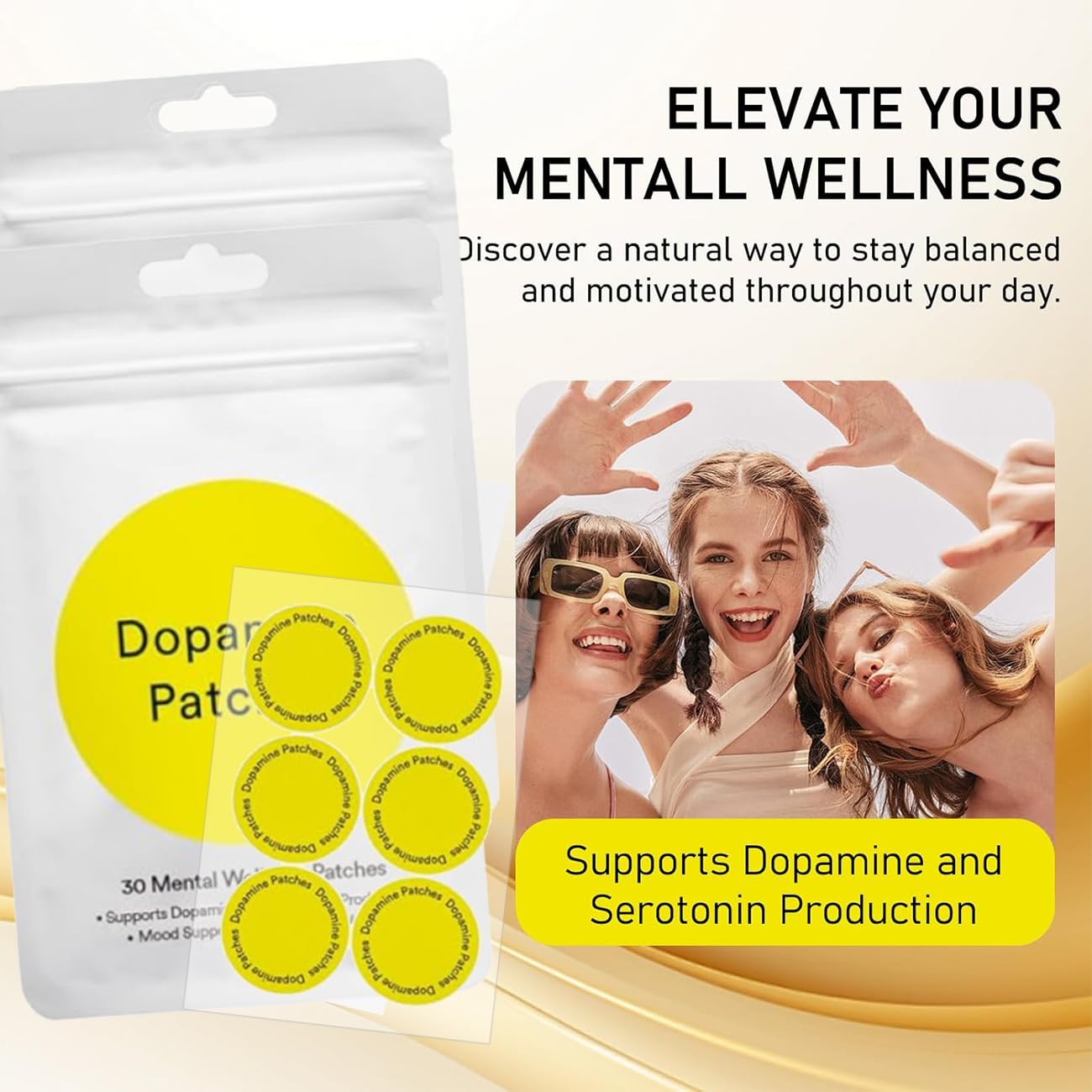 LastSweness GLP-1 Dopamine Patches & Body Care Patches Set – Vegan Mood & Motivation Support, Natural Formula, 2 Pack (60 Count)