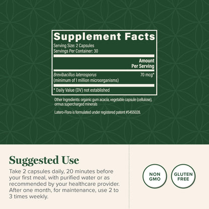 Latero-Flora Probiotic 60 Count by Global Healing Center
