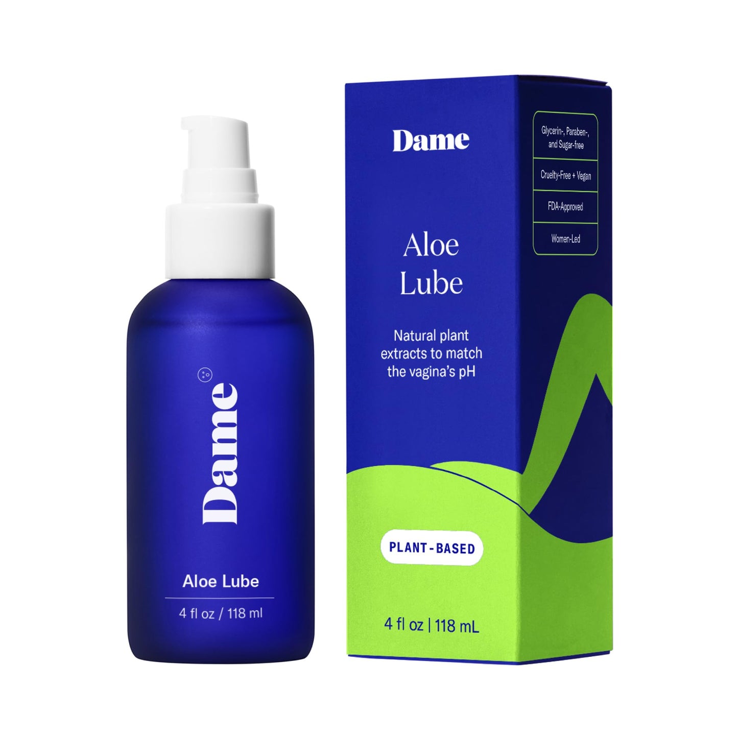 Dame Aloe Lube for Women – Doctor-Approved, pH-Balanced Aloe Vera Lubricant – 4 oz