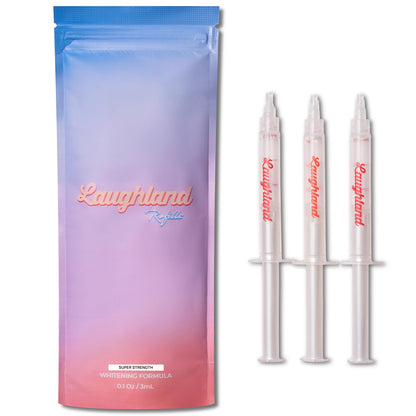 Laughland Super Strength Teeth Whitening Gel 3 Pack – 11% Hydrogen Peroxide, Mint, Glycerin & Aloe | At-Home Dental Care
