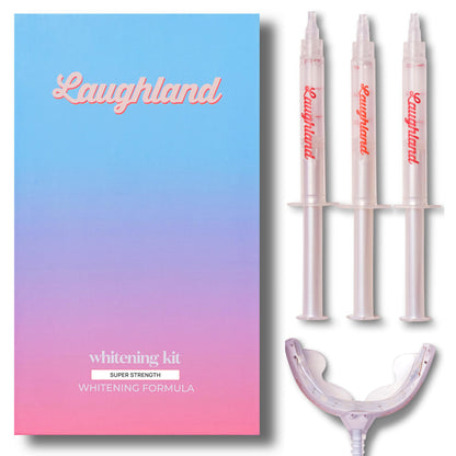 Laughland Super Strength Teeth Whitening Kit – Phone-Powered LED Mouthpiece
