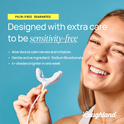 Laughland Gentle Teeth Whitening Kit - Phone-Powered LED Mouthpiece and 6+ Treatments
