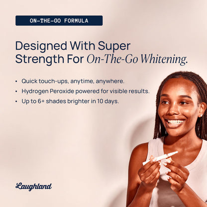Laughland Super Strength To-Go Whitening Pen – 11% Hydrogen Peroxide, Gentle on Sensitive Teeth