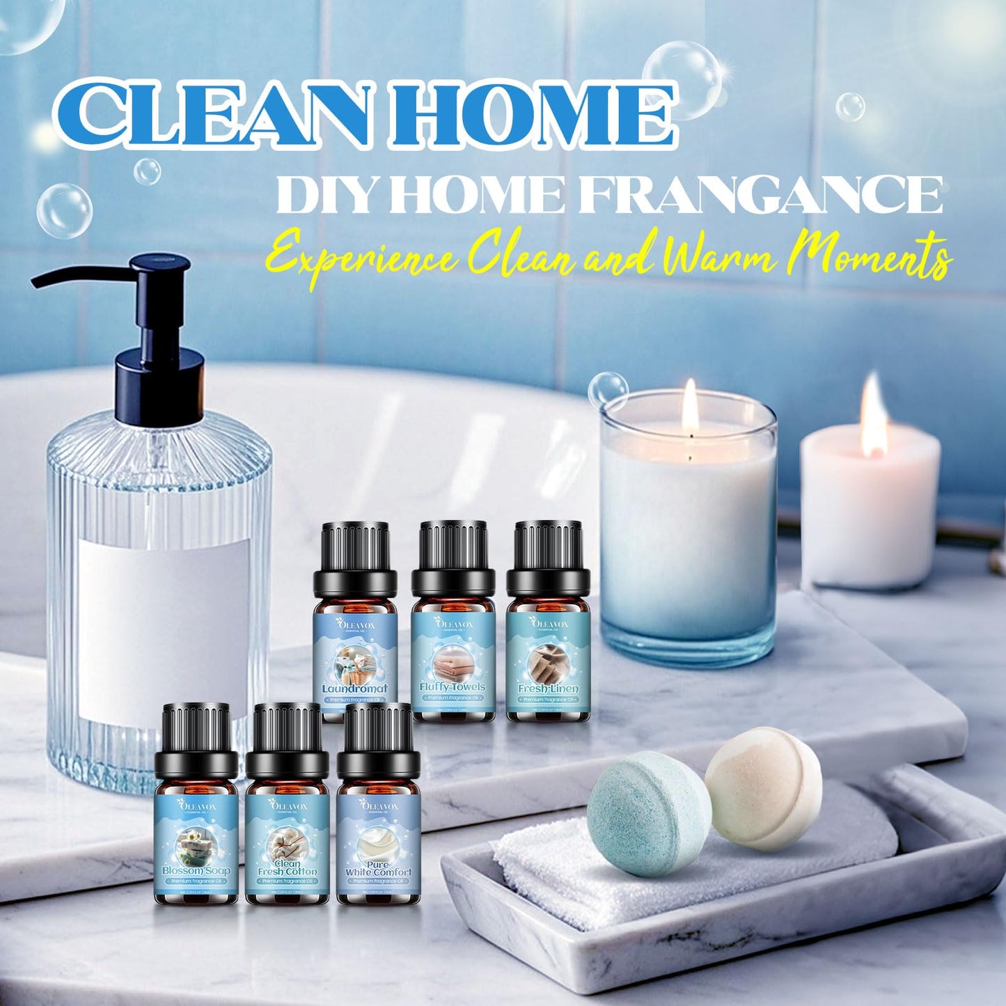 Clean Essential Oils for Laundry & Home Diffuser | Fresh Linen, Fresh Cotton