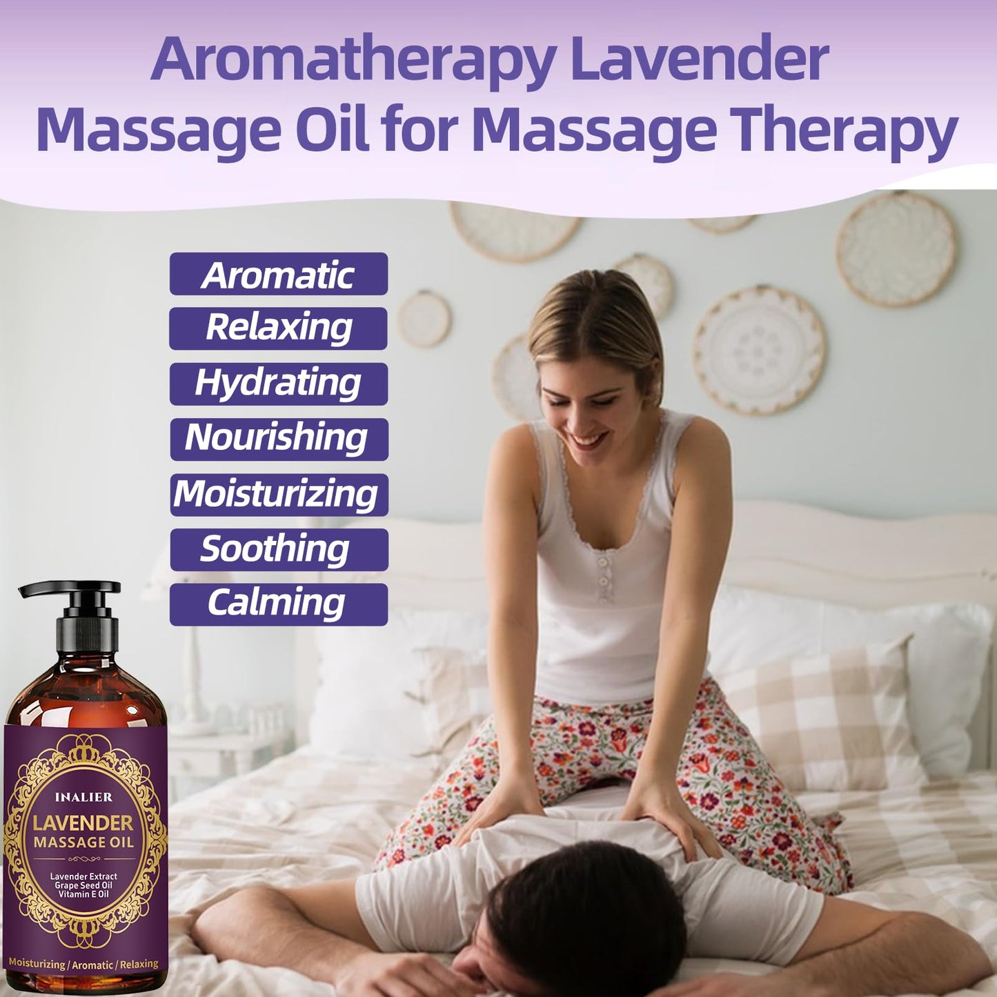 Lavender Massage Oil with Roller Ball – Soothing Spa Massage Oil for Men & Women