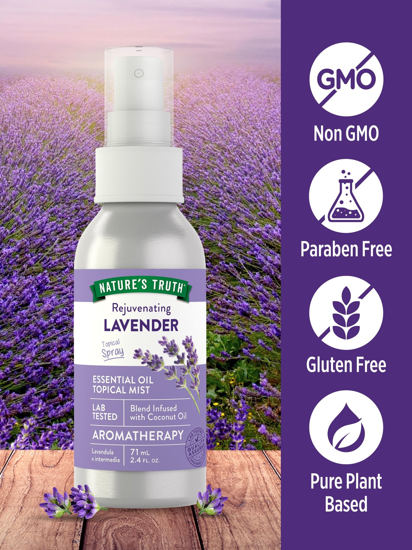 Nature's Truth Lavender Essential Oil Spray 2.4 fl oz – Room Aroma Mist