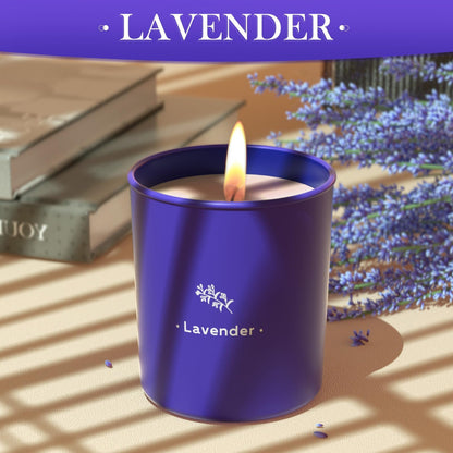 Lavender Soy Wax Candle, 8 oz, Purple Jar – 45-Hour Burn | Gift for Her
