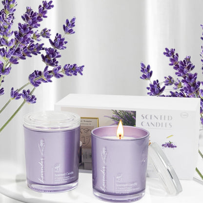 Lavender Candles 2-Pack - 23oz Large Jar Aromatherapy Gift