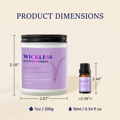 Lavender Cedarwood Wickless Soy Candle with 10ml Oil – Flameless & Non-Toxic Gift