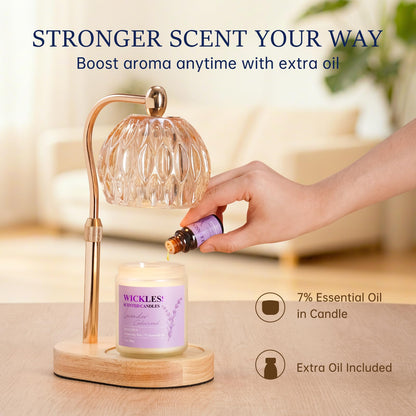 Lavender Cedarwood Wickless Soy Candle with 10ml Oil – Flameless & Non-Toxic Gift