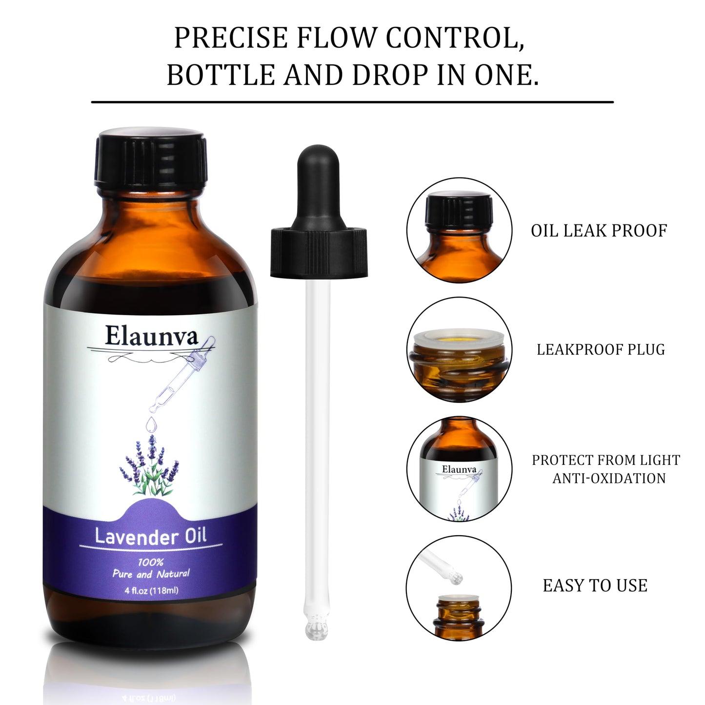 Lavender Essential Oil - 4 fl oz (118 ml) | 100% Pure & Natural for Aromatherapy, Diffusers, DIY Candles & Soaps