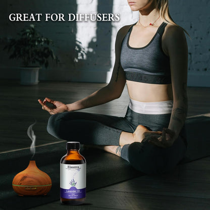 Lavender Essential Oil - 4 fl oz (118 ml) | 100% Pure & Natural for Aromatherapy, Diffusers, DIY Candles & Soaps