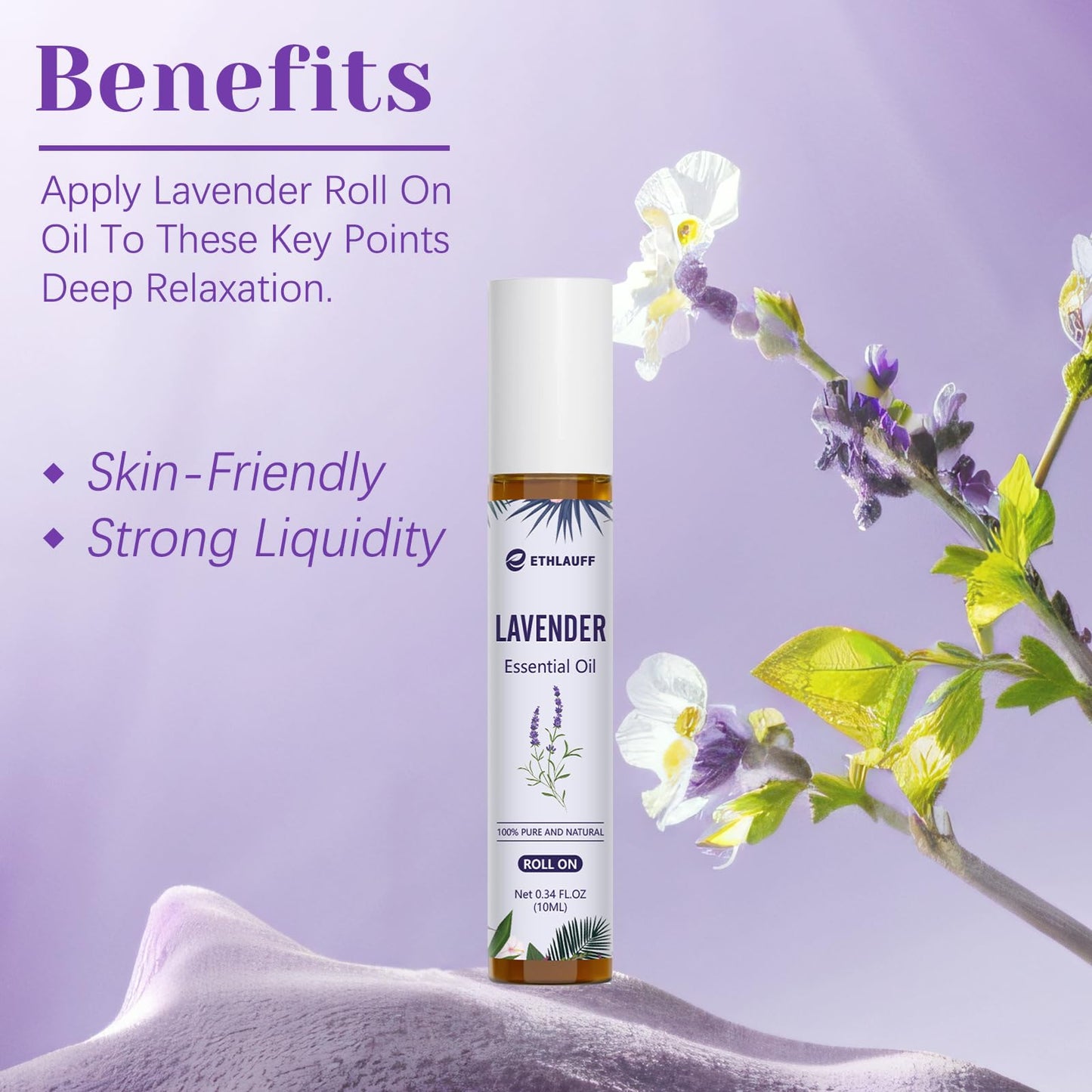 Lavender Essential Oil Roll-On (10 mL) for Sleep & Relaxation | Lavender Touch
