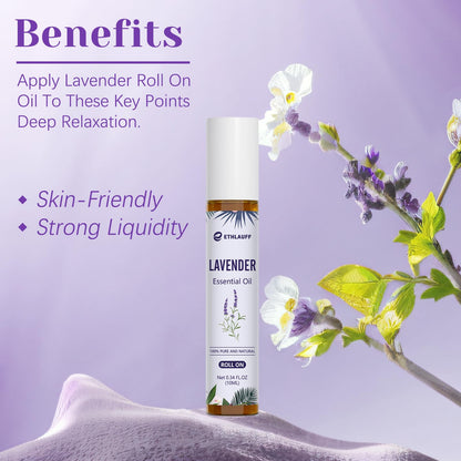Lavender Essential Oil Roll-On (10 mL) for Sleep & Relaxation | Lavender Touch