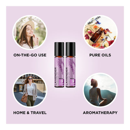 Lavender Essential Oil Roll-On 2-Pack | Calming Aromatherapy for Sleep & Relaxation